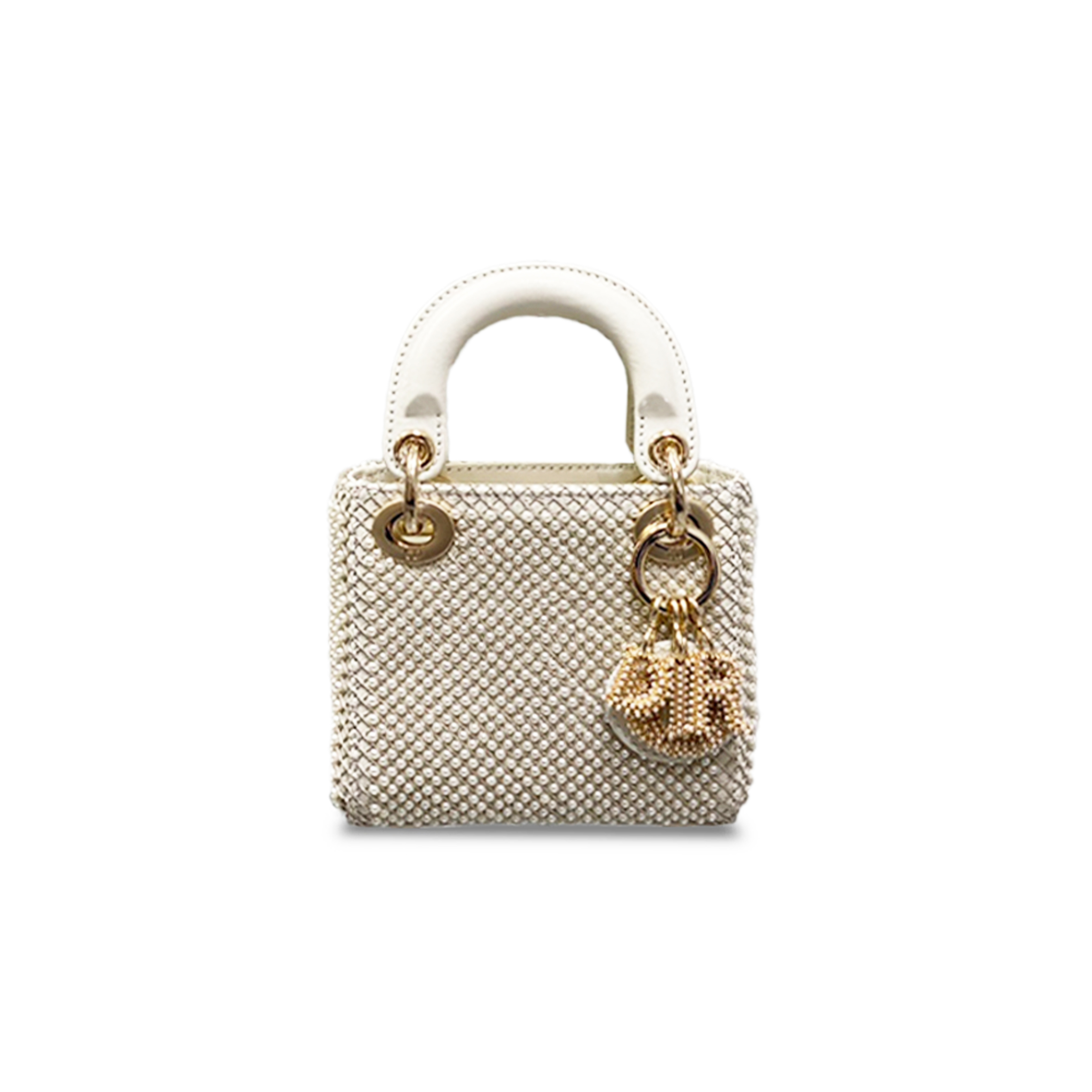 D*or mini lambskin pearl embroidered mini lady D*or (12*10*5cm)